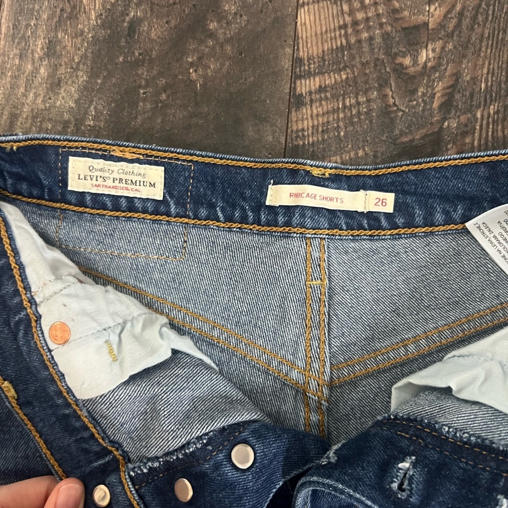 Levi's Dark Blue Denim Shorts - Picture 7 of 8